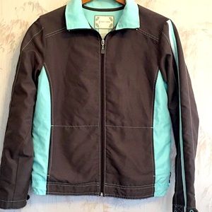 Green Tea Active Track Jacket | Brown & Mint Green Size Small